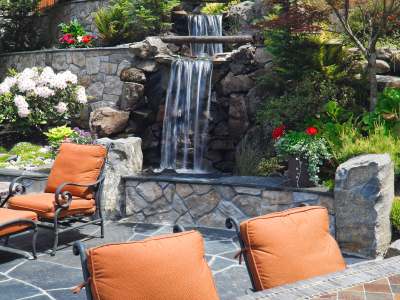 We build landscaped ponds and waterfalls.